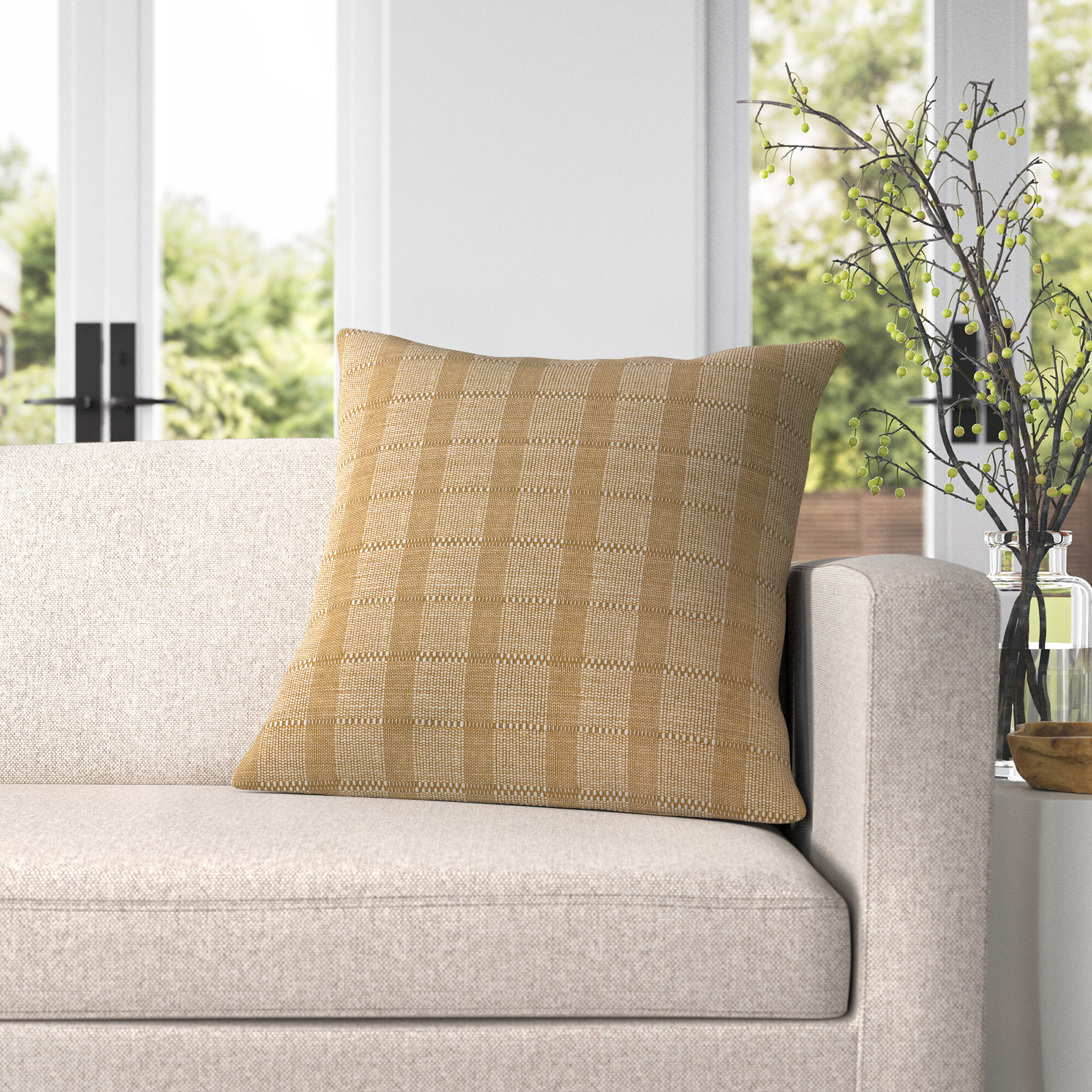 Eli 22" Throw Pillow, Gold