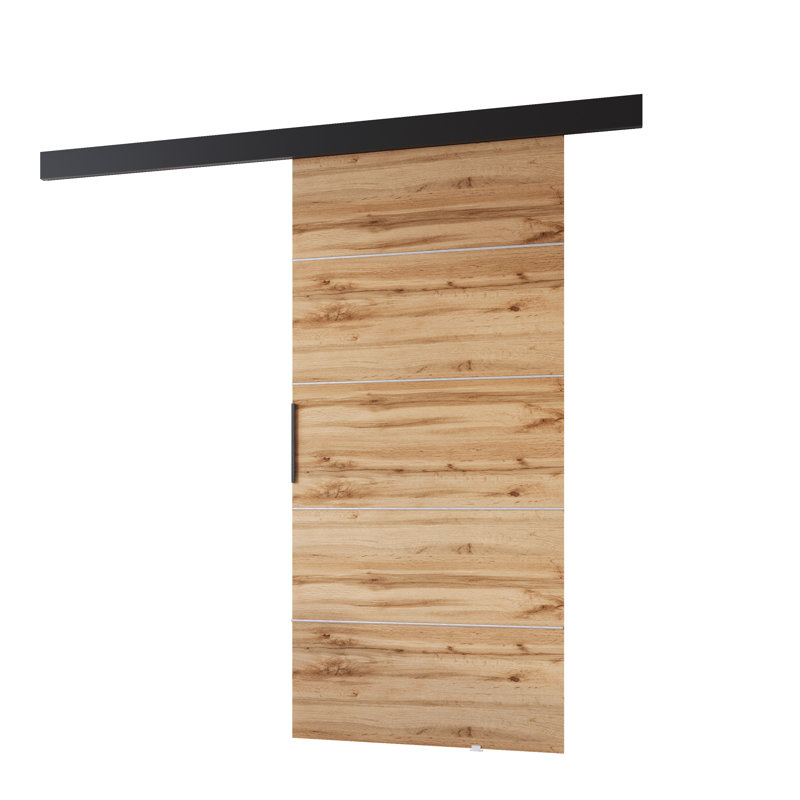 Sliding Door Prim B, Interior Door, Wotan Oak/Black, 96cm x 205cm