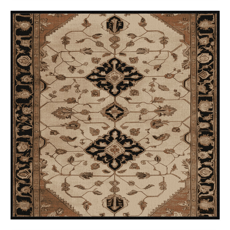 Tapis brun lavable à la machine, Carré 3 pi