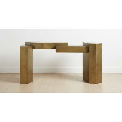 Brooke Modern Sculptural Console Table In Brass by Statements by J
