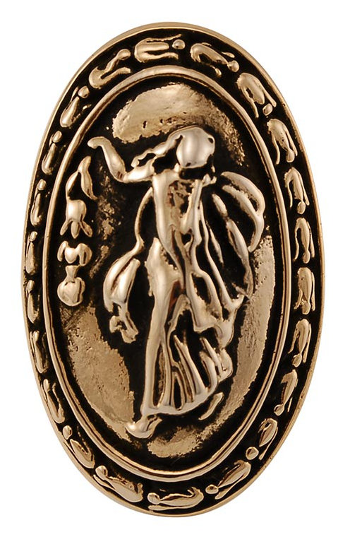 Poignée ovale de longueur 1 3/4 po Sforza, Or antique