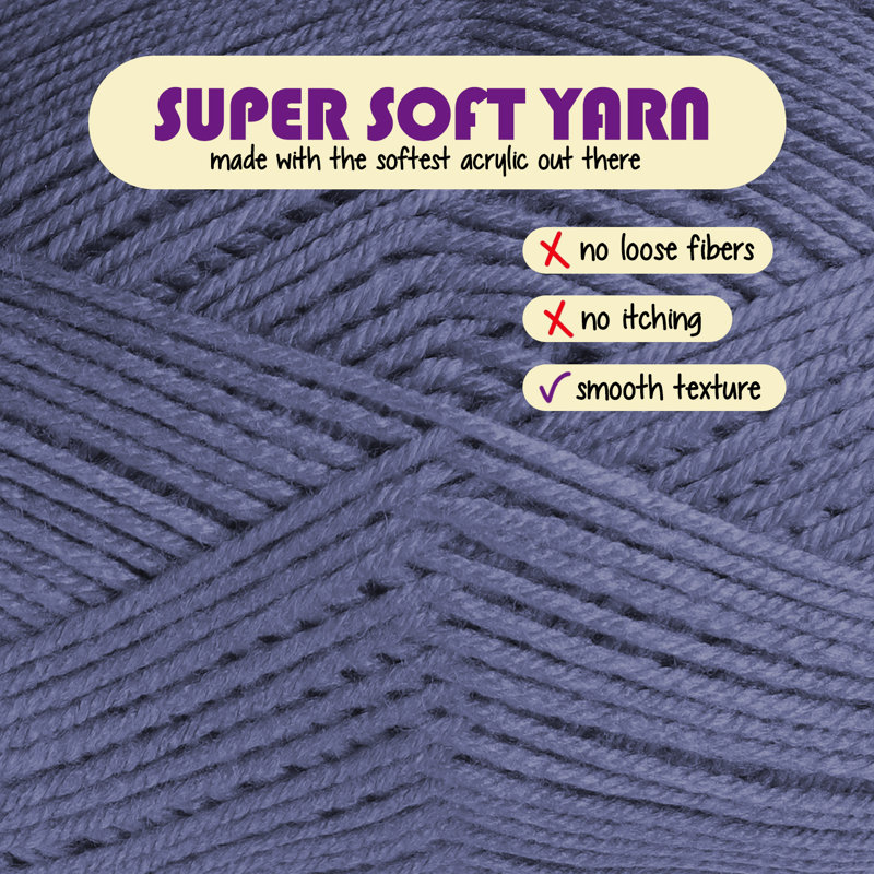 Hearth & Harbor Acrylic Crochet Yarn, Denim