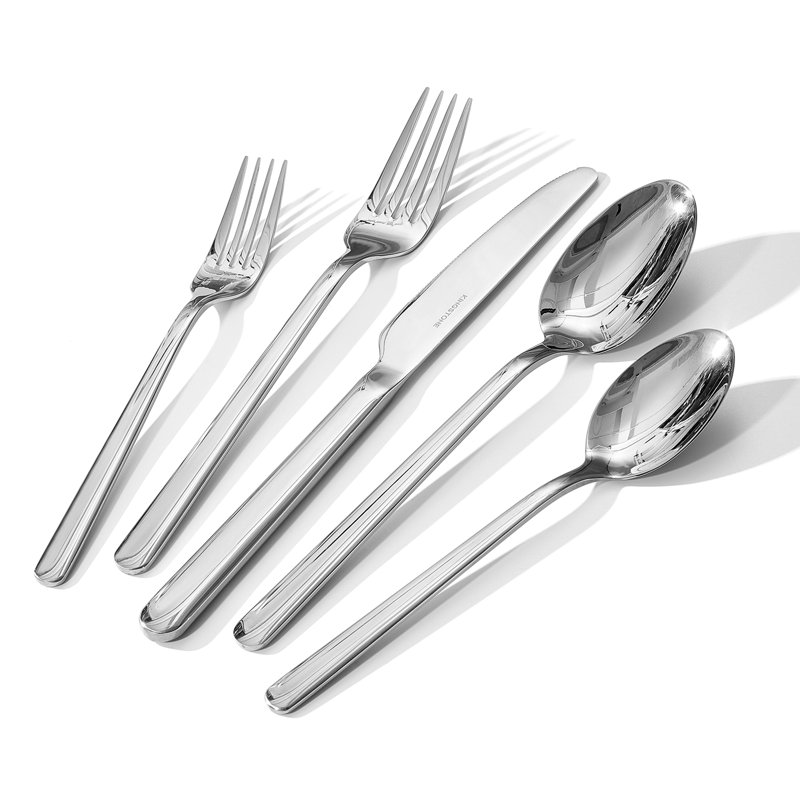 Service de couverts 40 pièces en acier inoxydable 18/10 pour 40 pièces 40 pièces, Miroir poli