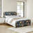 Carlyon 62" W Metal Four Poster Bed with Washable Slipcover and Adjustable Headboard-1814297184