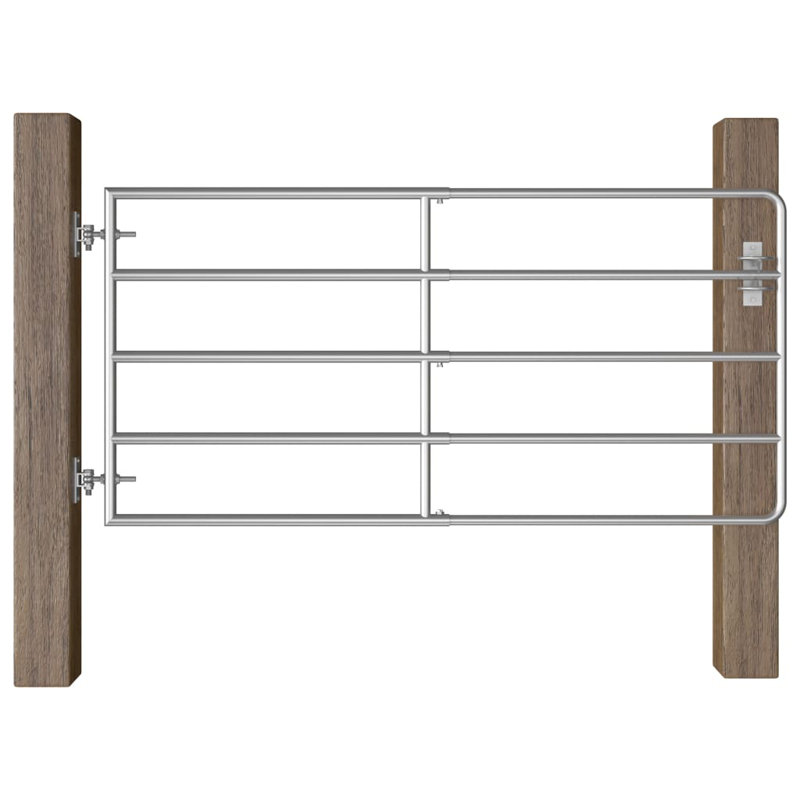 Barrière en métal argenté pour jardin de volaille, H 2,95 pi x l 5,6 pi