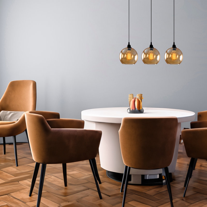 3 Lights Unique Globe Kitchen Island Chandelier