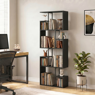 Marian 4-Tiers Geometric Bookcase For Bedroom, Living Room
