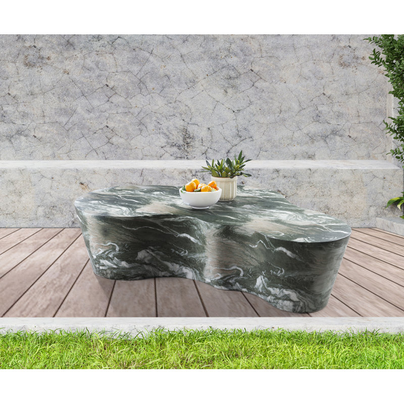 Table basse intérieure / extérieure en béton fini Monza, Vert