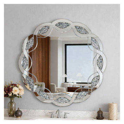 Miroir mural 31,5 pouces Silver Crush Diamond