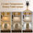 25" Vintage Table Lamps | Rustic Retro Beside Lamp Set Of 2, Farmhouse Resin Table Lamp For Living Room Bedroom Nightstands, Rotary Switch, Carved Leaf, 3 Color Temperature, Linen Shade, 2 Bulbs Included