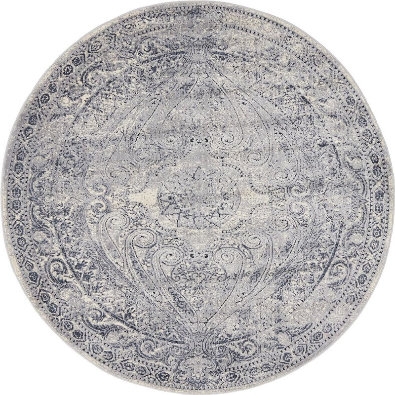 Parrado Ikat Indoor Rug, Round 8'
