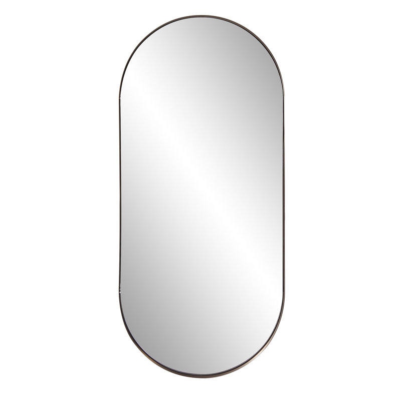 Miroir Capsule en argent brossé, Laiton brossé