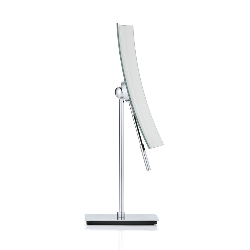 Vista Nickel Plated Freestanding Asymmetrical Makeup Mirror