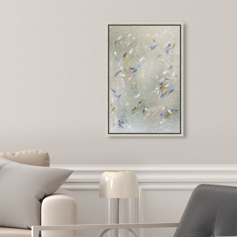 Spontaneous Trace Print by Oliver Gal, 31"H x 21"W, Silver Floater Frame