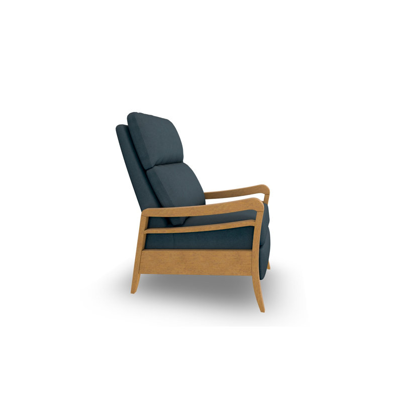 Modern High Leg Recliner, Honey Birch, Midnight