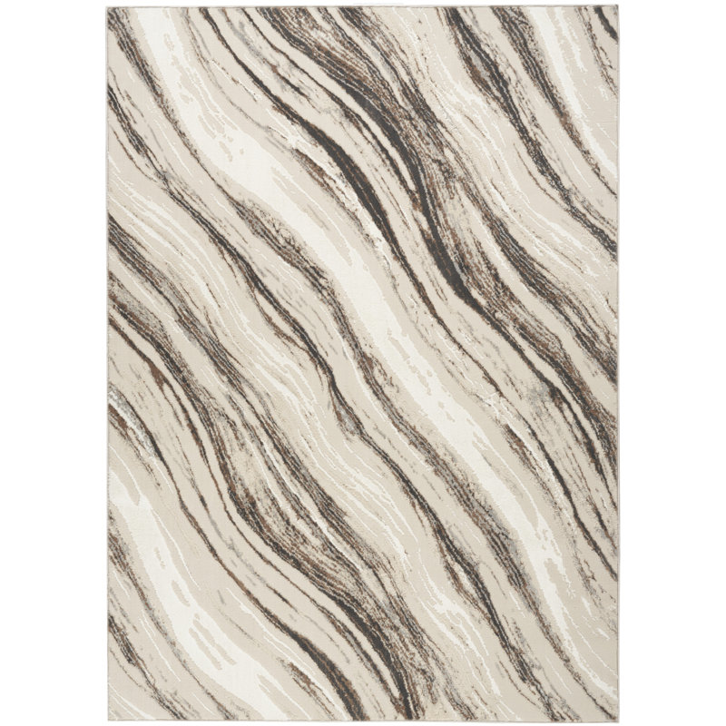 Barric Modern Marble Sustainable Woven Area Rug, Rectangle 6' x 9'
