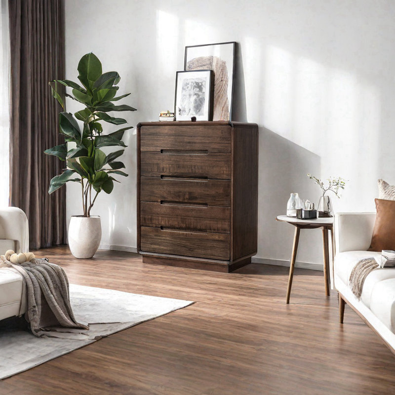 Commode d'appoint simple en noyer noir