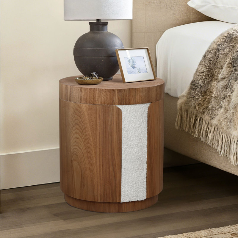 Table d'appoint en bois 18,5 po avec rangement caché