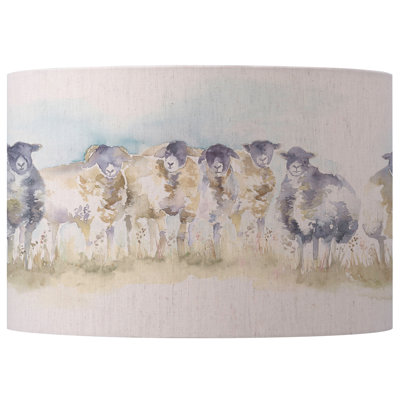 25cm H Linen Blend Drum Lamp Shade