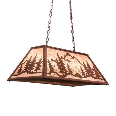 Luminaire suspendu linéaire à 6 lumières pour table de billard Old Forge