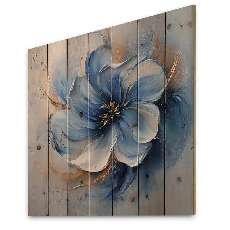 Décoration murale en bois blanc sur bois de pin naturel - Chrysanthèmes blancs, H 15 po x l 15 po x P 0,78 po