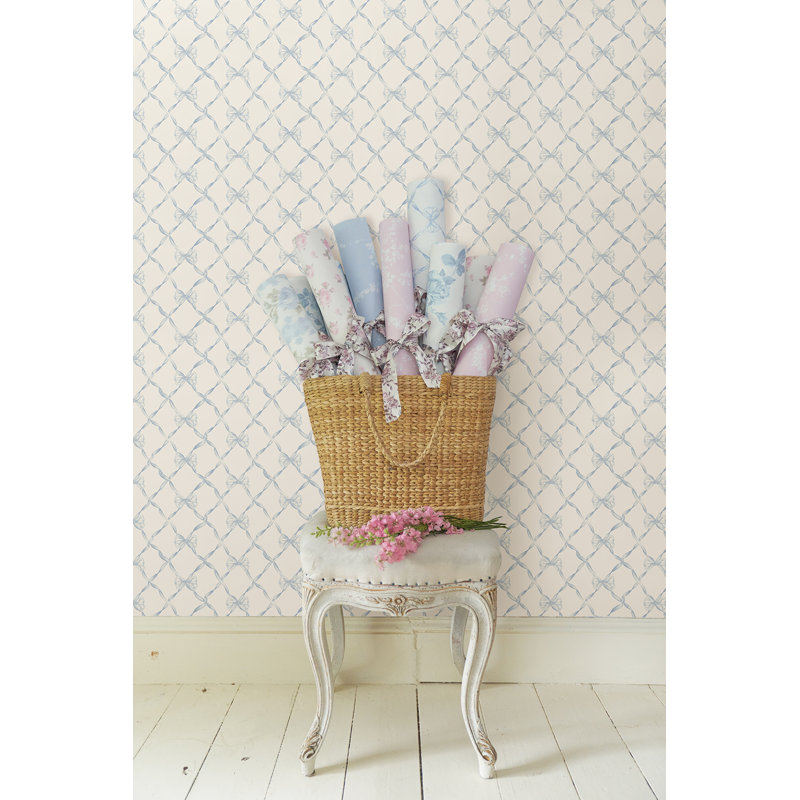 Rouleau de papier peint auto-adhésif Baby Bow, Bleu