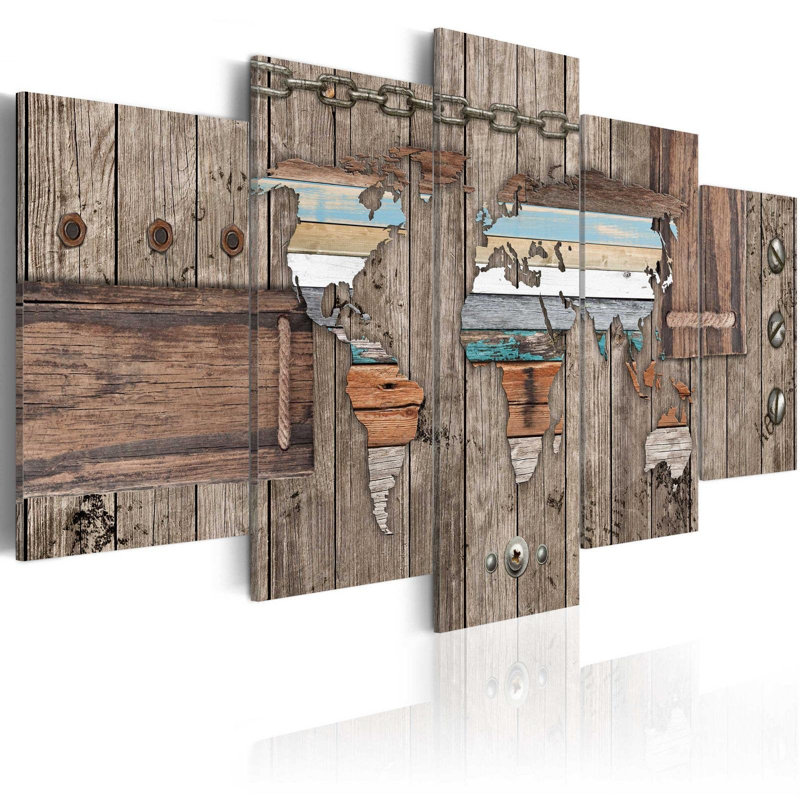 Sea Travels 5 pièces, H 40 po x l 80 po x P 0,7 po