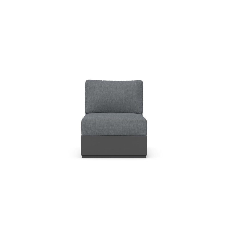 Sydney Armless Chair Charcoal + Slate Cushion, Slate, Charcoal