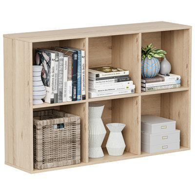 6-Cube Bookcases, Closed Back Bookshelf Storage Unit, Style Cabinet for Living Room Bedroom Office
