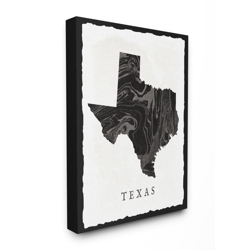 « marbleed paper texas state silhouette », impression, Toile tendue, H 20 po x l 16 po x P 1,5 po