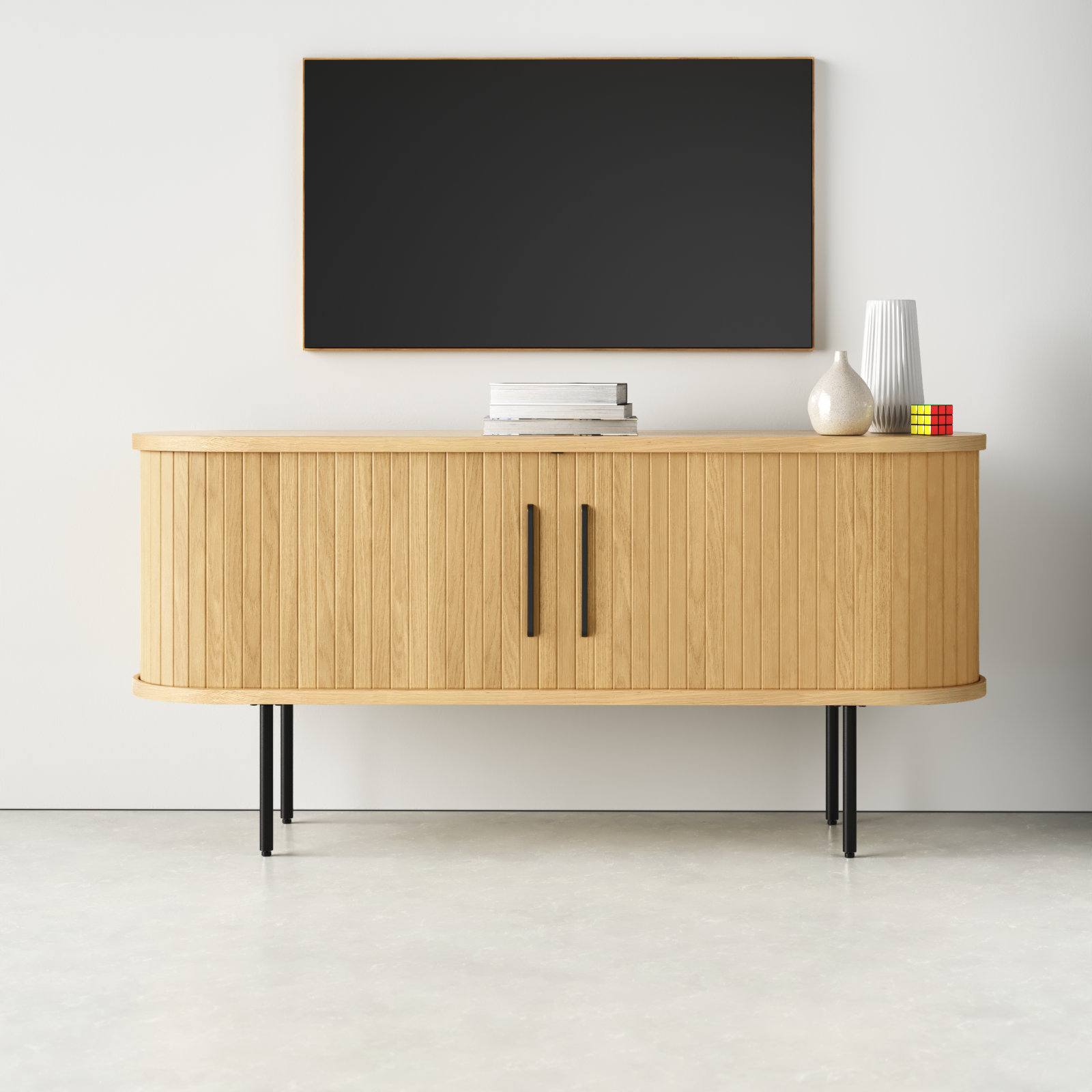 Iris 71'' Media Console, Natural Oak