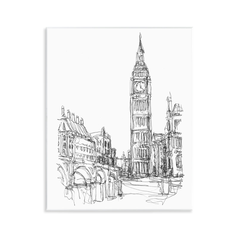 Plaque murale Parisian Cityscape, croquis, Ethan Harper