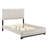 Two - Tone White Oak And Gray Modern Platform Queen Bed With Upholstered Headboard In Beige, Bedroom Decor Essential, No Foundation Contemporary Finish For Bedroom, Beige Fabric, Box Spring Needed,