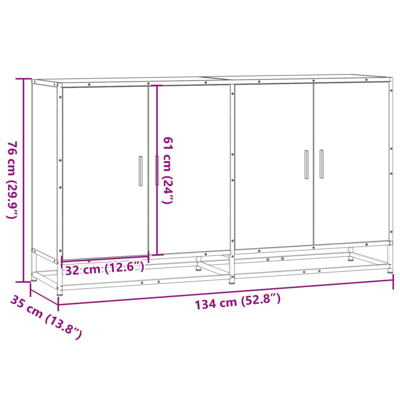 Altee 134cm Sideboard, Grey Sonoma