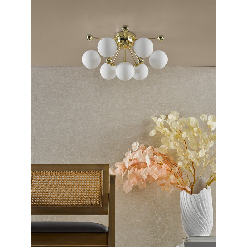 Ambriella Glass Flush Mount, Brass
