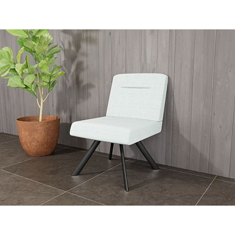 Fauteuil d'invité Willow, Noir, Chambray écume de mer