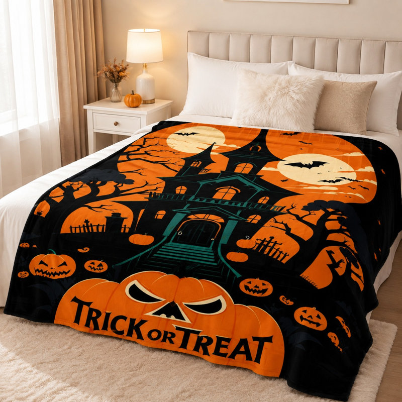 Jeté d'Halloween Haunted House, Spooky Batkin, Throw(W40"×50L")