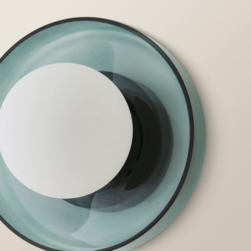 Alberga Glass Flush Mounted Sconce, Green