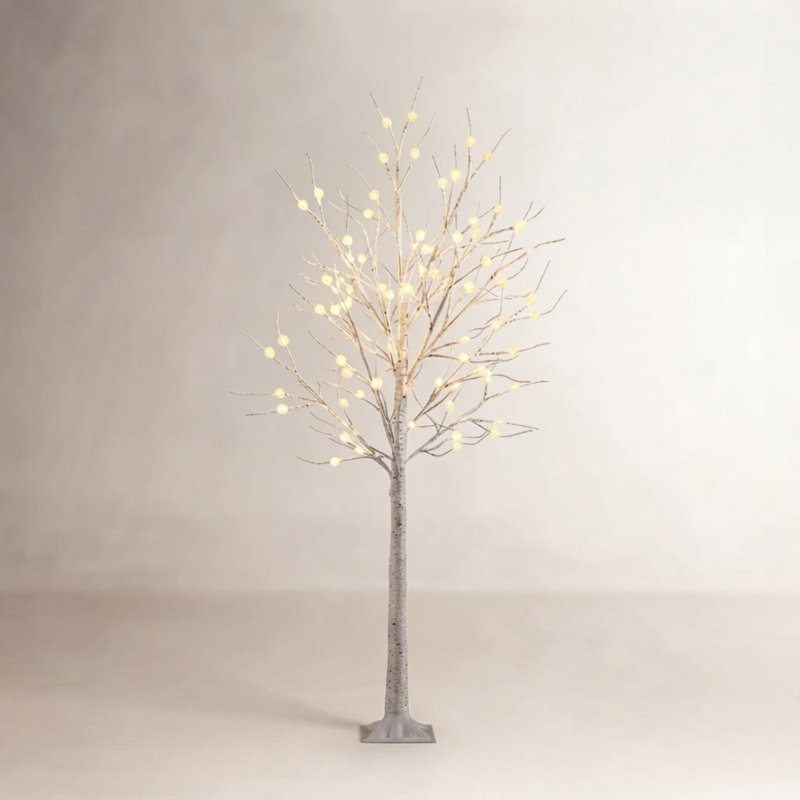 Arbre de Noël blanc illuminé 6 pi
