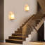 Siahna Wood Base Flush Mounted Wall Sconce