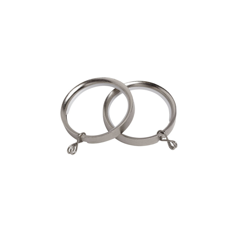 Buntin 2.54cm Curtain Rings, Pack 8, Bright Brass