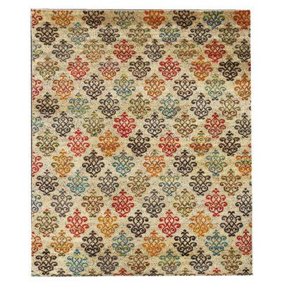 Tapis en soie noué à la main 9X12