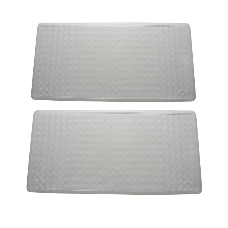 Bath Bliss 2 Pack Anti-Slip Jumbo Bath Mat in White