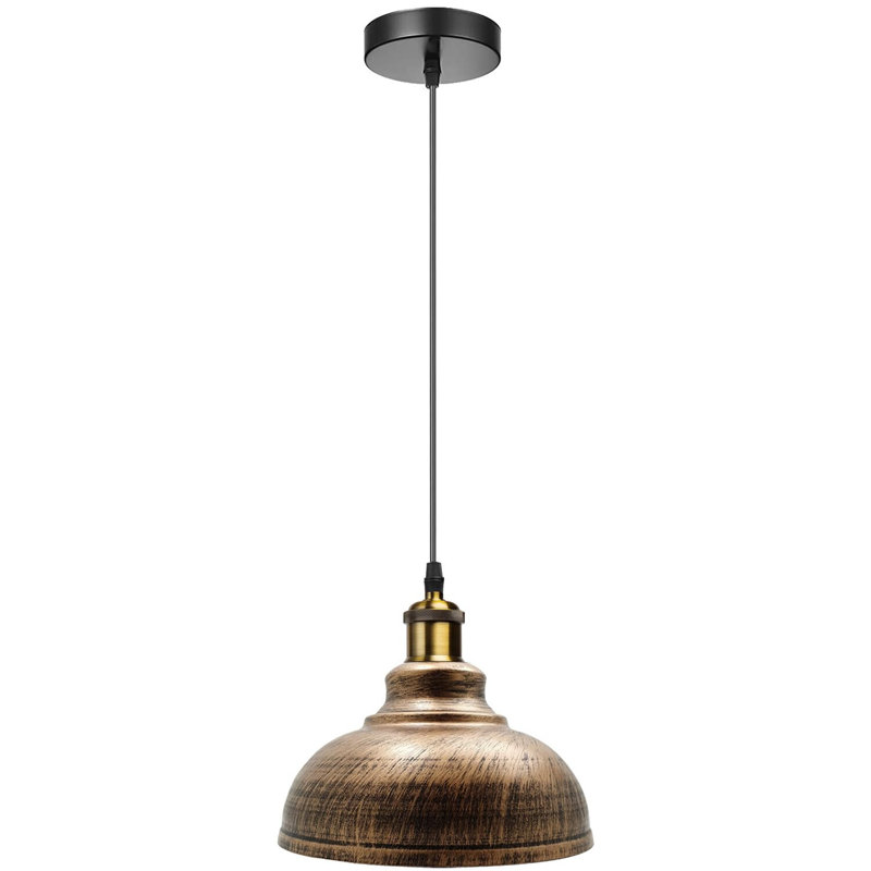 Suspension en métal courbé avec douille E26, Cuivre brossé