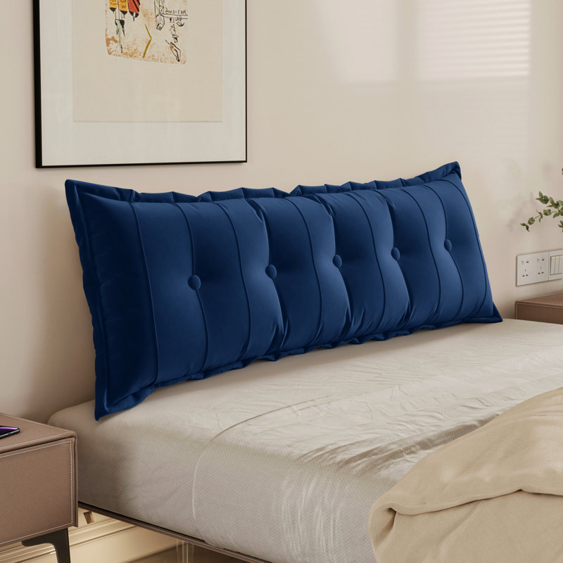 Rectangular Backrest Cushion, Dark Blue, 50cm H x 200cm W