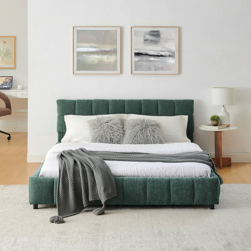 Queen Size Upholstered Bed ,Comfortable Upholstered Bed Frame, With Headboard And Solid Bed Frame. With Drawer For Storage.(88.5''*68.5''*31'')