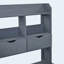 Table de jardin 44,6 po avec 6 tiroirs, armoire inférieure et crochets latéraux, poste de travail de jardin extérieur autoportant, gris-755406425