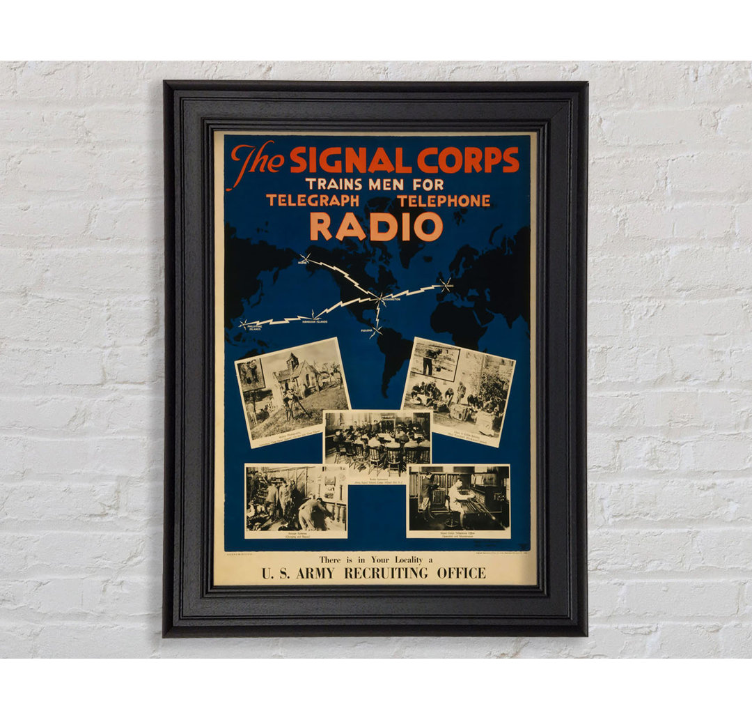 Join The Signal Corps Gerahmter Druck