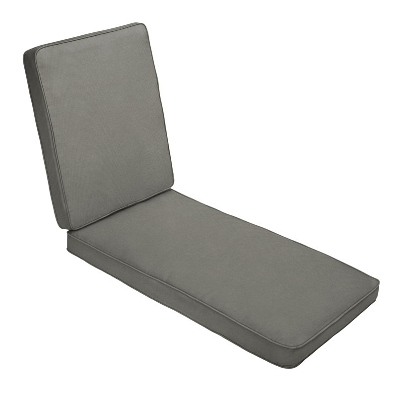 Coussin de siège / dossier d'extérieur Sunbrella, H 3 po x l 24 po x P 73 po, Gris anthracite Sunbrella