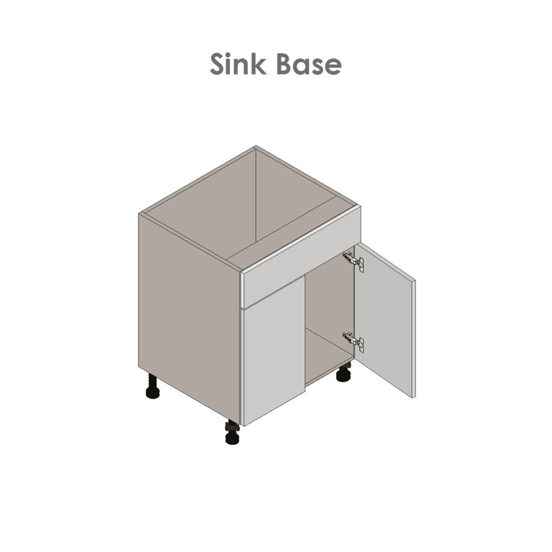 Open 34.5'' H Particleboard Standard Base Cabinet Ready-to-Assemble, Black Matte, 34.5" H x 24" W